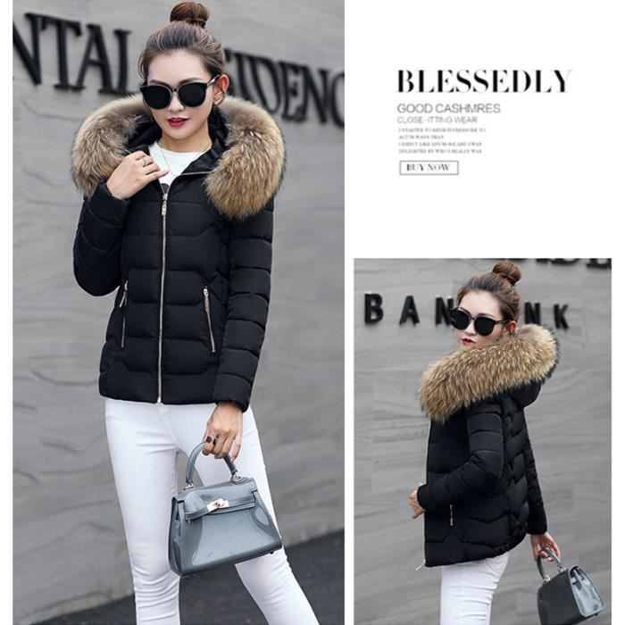 Femme Manteau d hiver Jacket Court Veste Capuche Chaud Doudoune