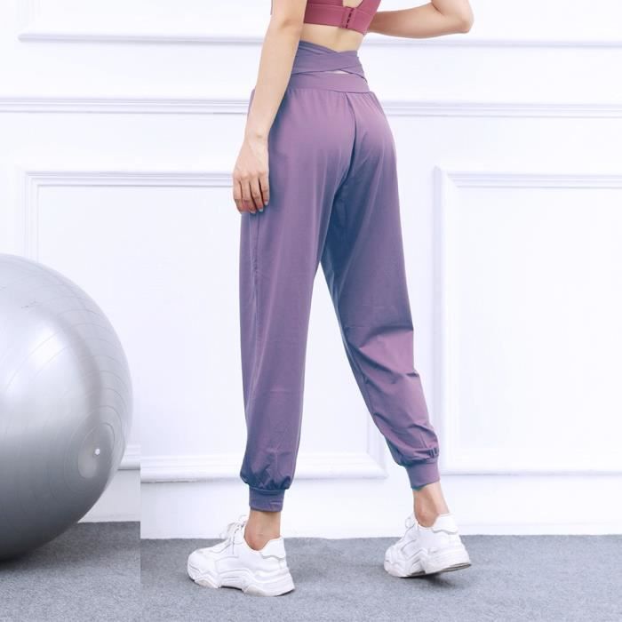 Pantalon de sport Pantalon de Yoga ample et taille haute pour
