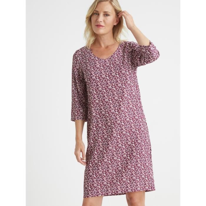 CHARMANCE by Daxon Robe housse encolure V Imprim l opard Marron