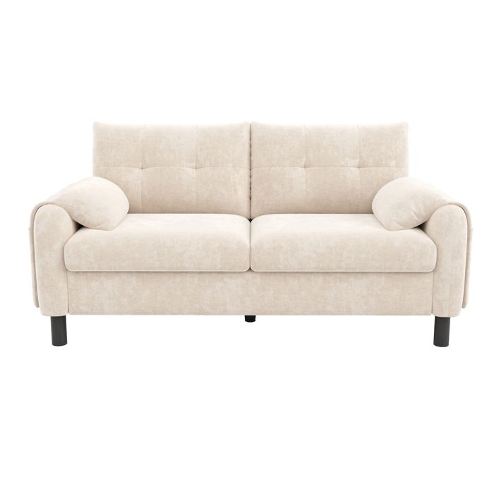 Canap 2 Places Moderne En Chenille Beige Canap Rembourr Confortable canap-2-places-moderne-en-chenille-beige-canap-rembourr-confortable