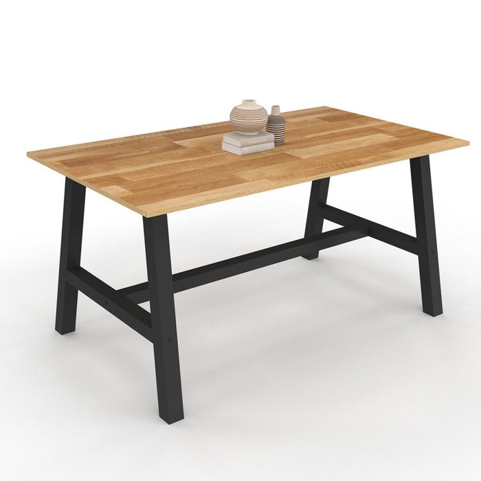 Table à Manger B&D Mara Extensible - 120-160cm Style Scandinave Béton