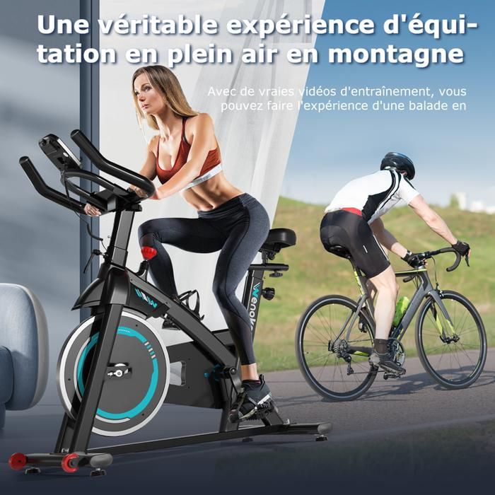 Yaheetech Vélo D’Appartement Silencieux – 6 Kg Inertie – Résistance Réglable – Écran LCD – Support Téléphone – Max 110 Kg