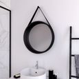 Miroir salle de bain rond type barbier - diamètre 50cm - BARBER DARK-0