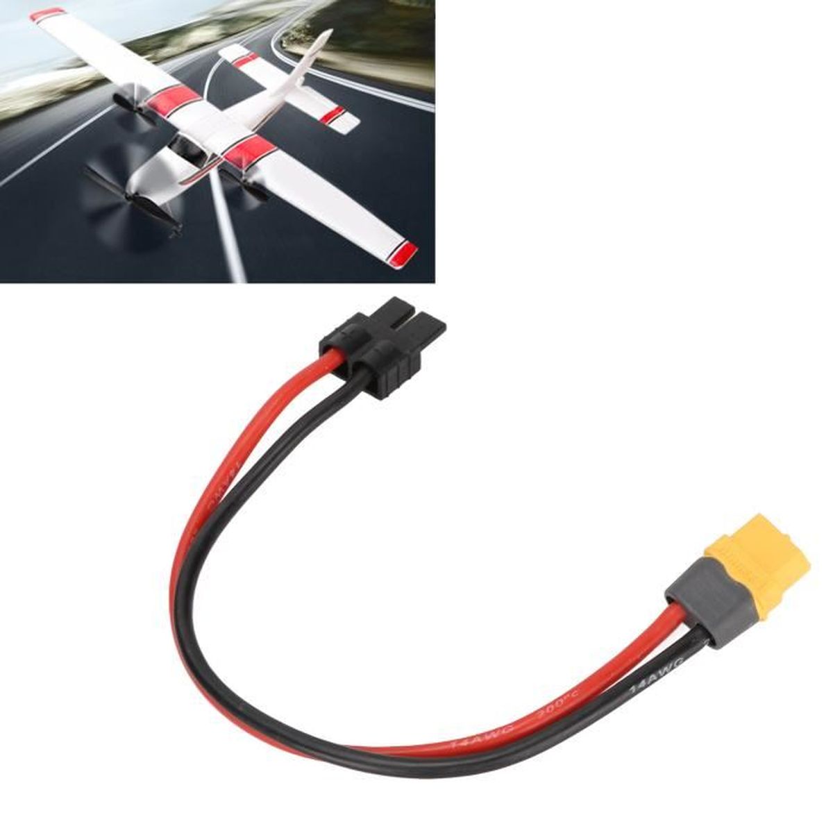 Câble Adaptateur DC 8x2 Mm Mâle Vers DC 5.5x2.1 Mm Femelle - 1.5 M, 14 AWG - Pour Panneaux Solaires, Générateurs Portables