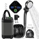 WADEO Douche De Camping Portable – 10 Vitesses, Batterie 6000mAh, 3h D’Autonomie, Crochet 3-en-1 – Idéale Pour Rando, Nettoyage, Douche Animaux Et Lavage Voiture