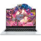 DALIFER 14.1"PC portable,Intel Celeron N3710(Jusqu'à 2,6 GHz),12Go RAM DDR4 256Go SSD,Windows 11PRO,WiFi5,Ordinateur Portable