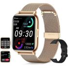 CHRONUS Montre Connectée Femme 1,69" Smartwatch avec Repondre Appel Bluetooth, Cardiofrequencemetre Sommeil Podomètre pour Android iOS-Or