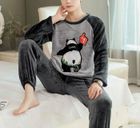 Pyjama en flanelle pour hommes - ECELEN - Automne Hiver - Manches longues - Gris