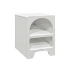 SWEEEK Table de chevet organique effet bois 2 niches Thessa