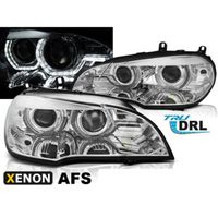 Paire feux phares BMW X5 E70 07-10 Xenon Angel Eyes Led DRL Chrome AFS-32998918