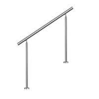 Aufun Main courante en acier inoxydable 100 cm Rampe d'escalier pour intérieur et extérieur avec 2 poteaux 0 barre transversale.