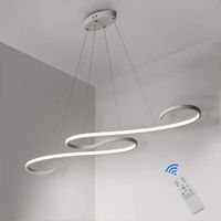 Suspension LED Moderne Dorlink - Lustre Dimmable avec télécommande - Blanc 92W - 108*30*120cm