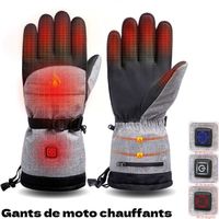 Gants de Moto Chauffants Intelligents Homme Femme Hiver,Gants à Sport écran Tactile,Gants de Cyclisme pour Ski,Motocross, Taille L