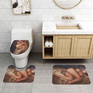 TAPIS DE BAIN  Doux Tapis De Salle De Bain 3 Pièces Flanelle Abso