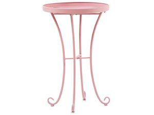 TABLE DE JARDIN  Table de jardin en métal rose d 40 cm CAVINIA