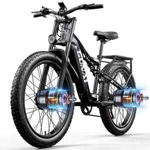 VÉLO ASSISTANCE ÉLEC Vélo électrique tout suspendu - GUNAI GN68 - Double moteur 2 000W - Batterie amovible Samsung 48V 17.5AH - Vitesse maximum 50KM-H