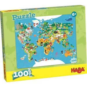 PUZZLE Puzzle Carte du monde - HABA - 100 pièces - Pour e