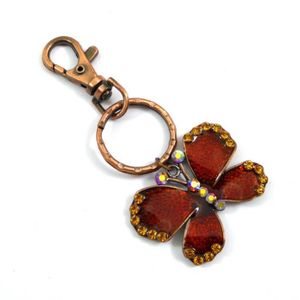 Porte-clés Papillon Original En Tissu - Unisexe - Fabriqué En France