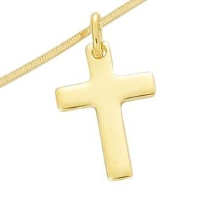 Croix crucifix pendentif en or 14k Jaune Charme Jésus religieux 0.9 g 20 mm x 13 mm
