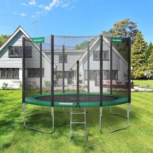 TRAMPOLINE SONGMICS Trampoline Ø 427 cm avec Échelle, Filet d