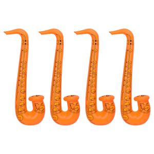 COUSSIN GONFLABLE Trimming Shop Saxophone Ballon Gonflable Accessoires de Instrument d'musique pour Articles d'fête Nuit d'poule Enfants, Orange, 4pcs