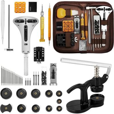 Kit de retrait de maillons de montre, 11 outils de réglage du bracelet de montre avec poussoir de goupille de montre, broches de montre et marteau pour la taille du bracelet de