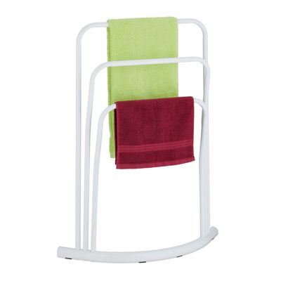 Porte-Serviettes 3 Barres Avec Étagère – Support Stable Acier Argenté, Sans Fixation Murale