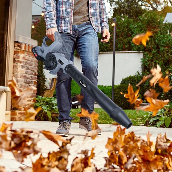 Souffleur Feuilles Sans Fil - 2 Batteries 3000mAh - 240 Km/h - Léger 1.3kg - 3 Vitesses - Jardin Balcon
