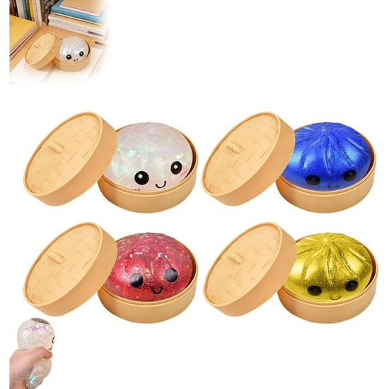 Squishy Boulette Géante – Effet Panier Vapeur – Balle Anti-stress – Forme Ravioli – Jouet Sensoriel – 1 Pièce