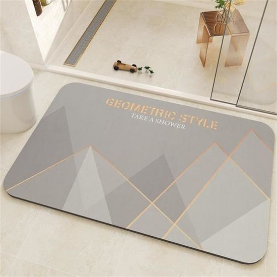 Tapis De Bain Diatomite - Super Absorbant, Antidérapant, Séchage Rapide - 60x40 Cm - Gris, Blanc, Vert