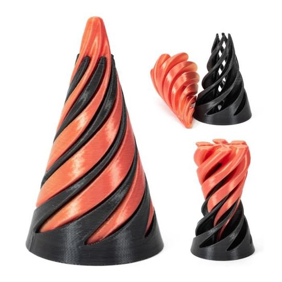 Lot de 7 cônes en spirale imprimés en 3D pour adultes - Jouet conique imprimé 3D - Spirale colorée - Anti-stress - Concentration amusante - Jouet de bureau (style B