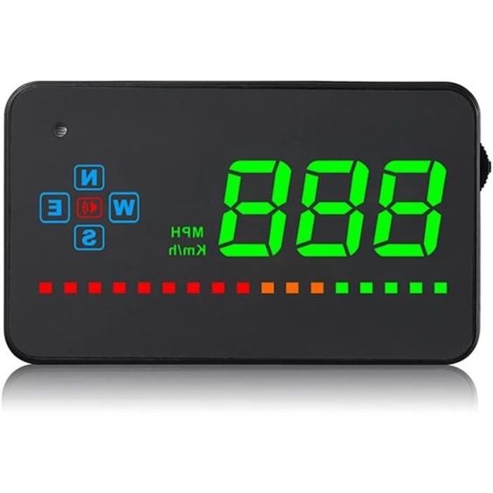 Affichage Tête Haute Voiture GPS - Compteur Vitesse Avec Alerte Fatigue Et Luminosité Auto
