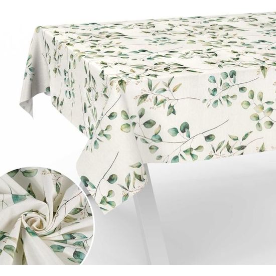 ANRO Nappe Ovale 180x140 Cm Lavable Effet Lotus - Résistante Eau Et Taches, Intérieur Extérieur