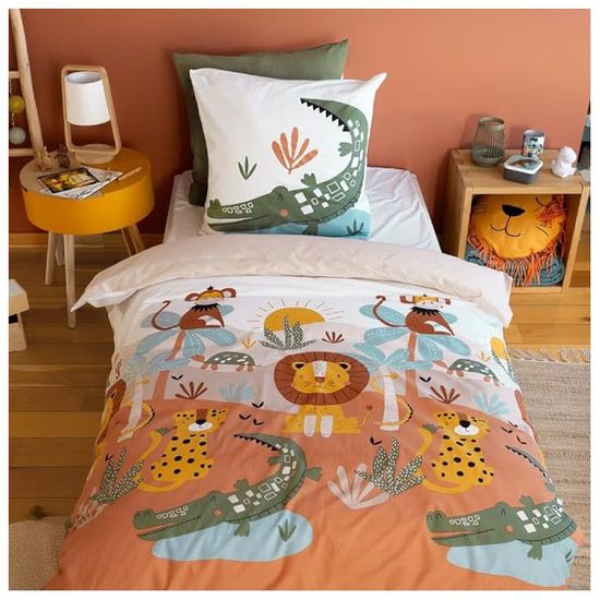 Parure de lit 140x200 cm Enfant Housse de Couette Taie d