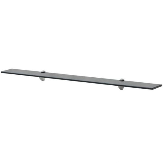 Étagère Murale Violek – Verre Transparent 400x120x8 Mm – Supports Chromés – Neuve