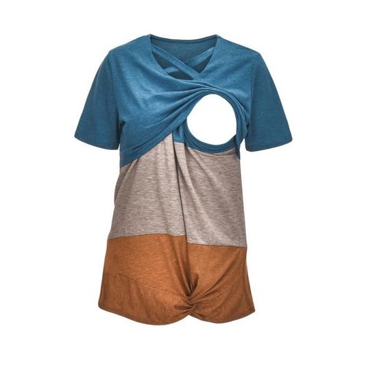 Haut D'allaitement Rayures Bleues Et Blanches - Taille L - Neuf Avec étiquette - Marque Bearsland