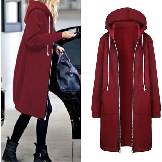 Manteau Long Femme Hiver avec Poche