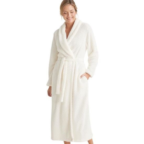 Peignoir Femme NEXT - Ultra-Doux - Couleur Écru - Taille M - Lavable En Machine - 4