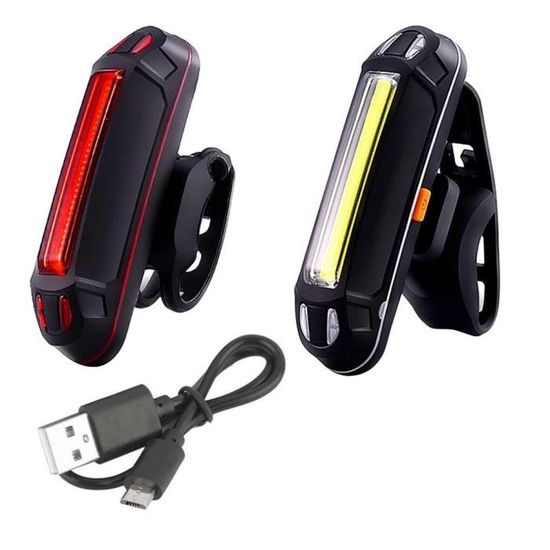 2pcs vélo arrière lumière USB rechargeable de la queue de vélo de vélo de vélo LED Night Avertissement
