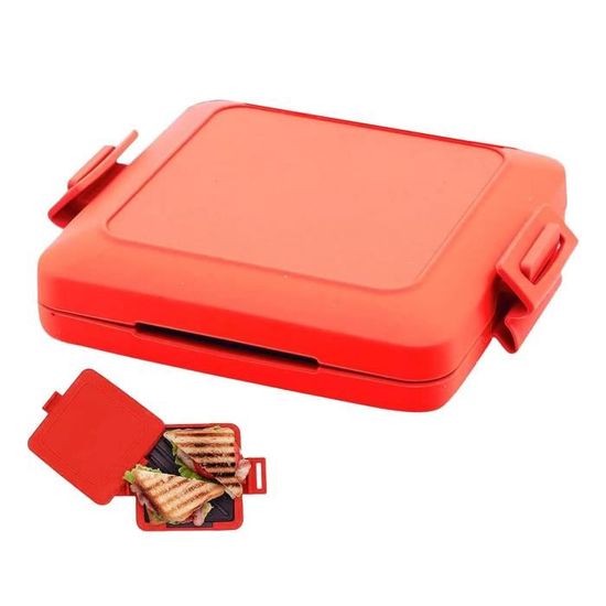Machine à Sandwich Grillé Micro-ondes | Plaques Antiadhésives Silicone | Facile à Nettoyer & Lavable Au Lave-Vaisselle