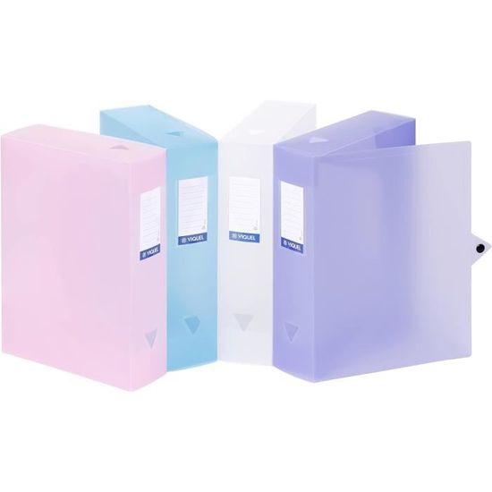 Lot De 6 Boîtes De Classement En Plastique - Dos 8 Cm - Couleurs Assorties - Pour Archives, Rangement - Polypropylène Résistant