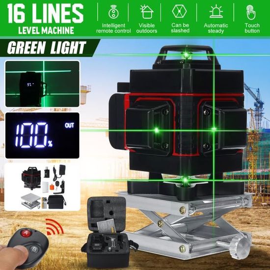 Mur Cadre Support Ligne 16 Leveling laser Télécommande Auto niveau mesure 