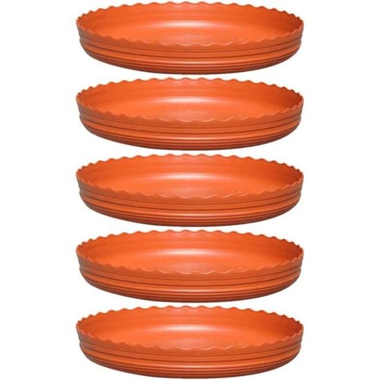 6 Soucoupes Pour Plantes 45 Cm – Polypropylène Noir, Résistantes Aux Intempéries, Protection Contre Les Fuites D’eau – Intérieur Et Extérieur