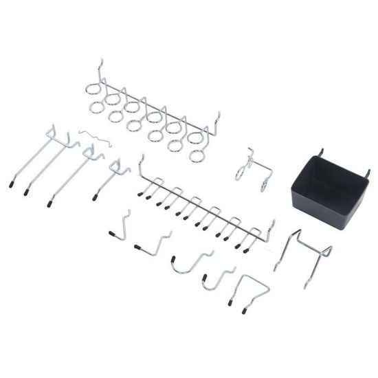 10 Crochets Acier Inoxydable Pour Panneau Perforé - Supports Robustes Sans Outil, Rangement Outils, Bacs, Garage, Atelier
