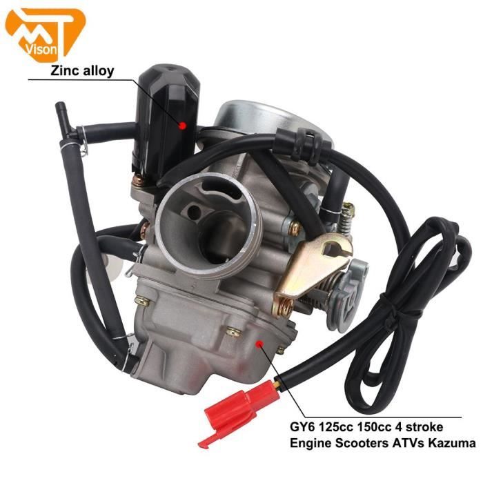 WOOSTAR PD24J Carburador con 42mm Filtros de Aire Admision Aire Tubo Reemplazo para 4 Tiempos GY6 125cc 150cc Taotao Go Kart Scooter 152QMI 157QMJ Motor