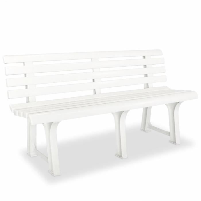 Luxueux Magnifique-Banc de Jardin 2-3 Places - Style Contemporain Banquette Extérieur - 145,5 cm Plastique Blanc