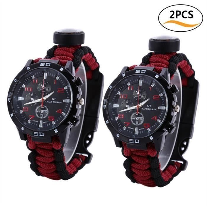 SHAN Paracord multi-fonctionnelle montre d'urgence