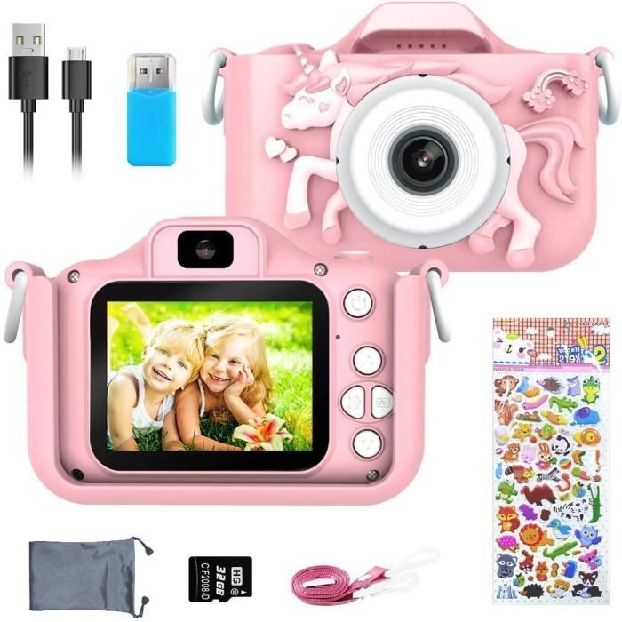 Appareil Photo Enfants, Caméra Numérique pour Enfants 20 MP Photo & 1080P HD Vidéo/Double Objectif/Selfie Caméra/ 8X Zoom/Arrêt Auto