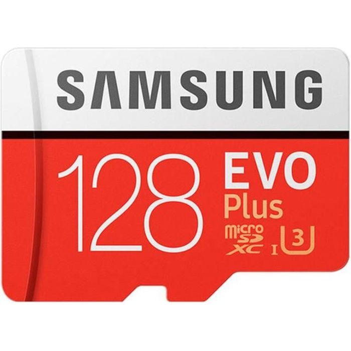 Micro SD Card EVO plus 128Go SDXC Classe 10 carte mémoire haute vitesse avec lecteur de cartes