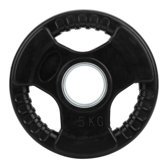 Pièce Haltère à Main à Trois Trous Tranche de Poids d'Haltérophilie à Gros Trous Accessoire Noir(5KG )-CHD